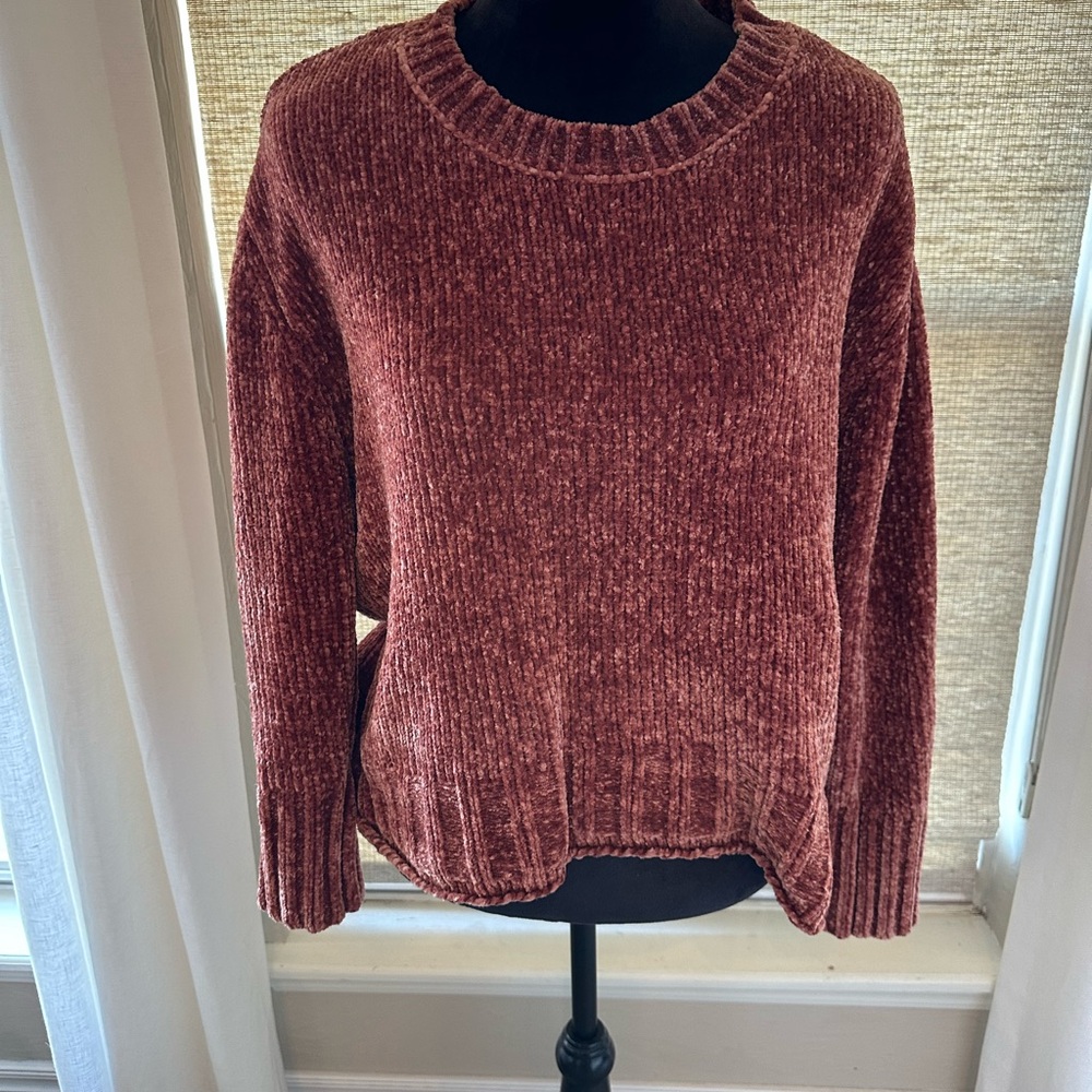 Christian Siriano Chenille Sweater - Deep Rusty Pink